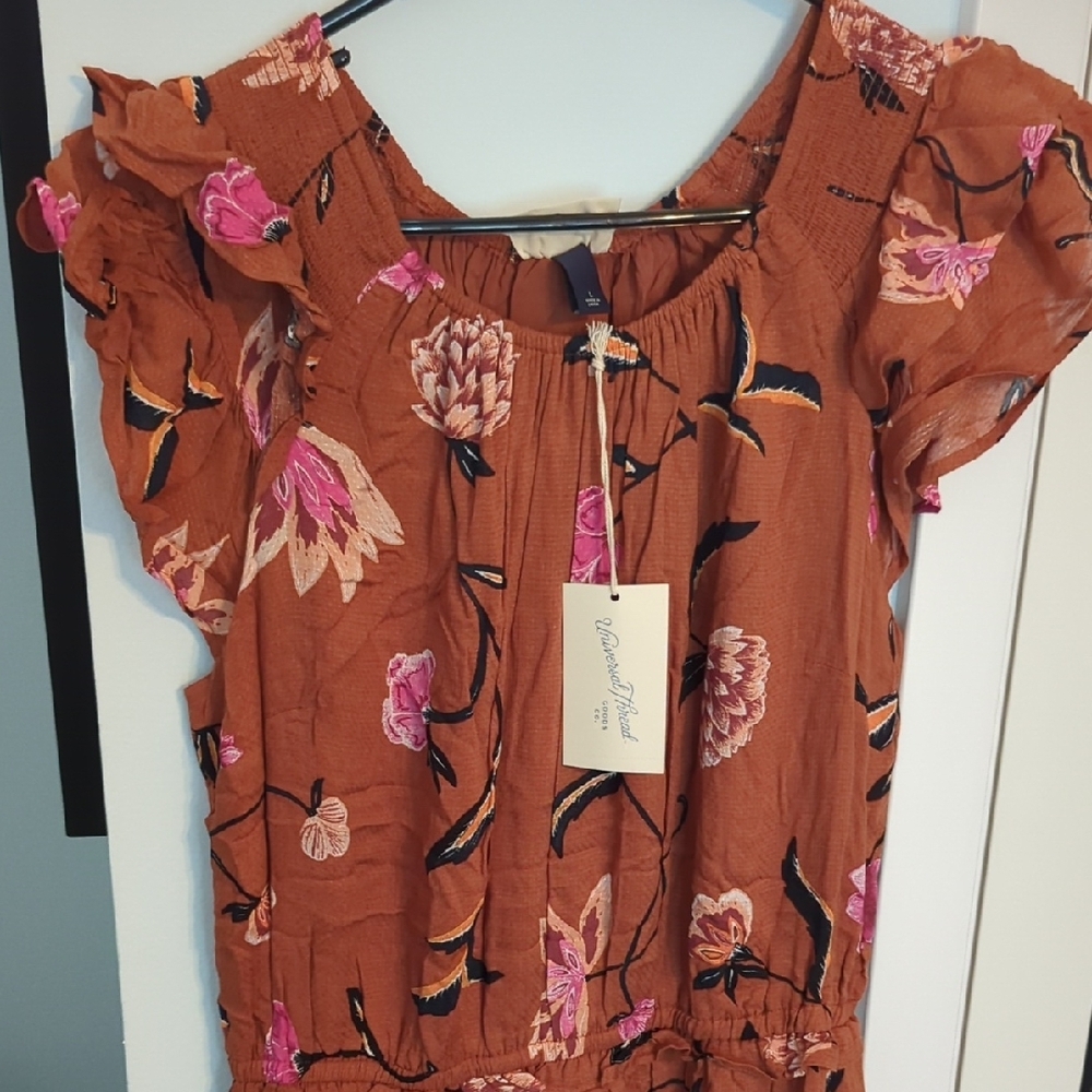 Universal Thread Brown and Pink Floral Maxi Dress - Picture 2 of 4